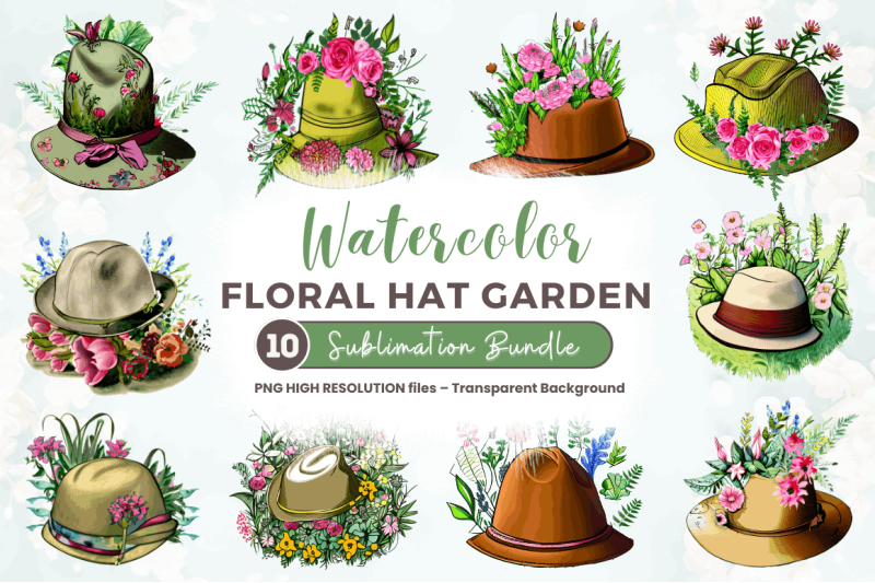 watercolor-floral-hat-garden-clipart-bundle