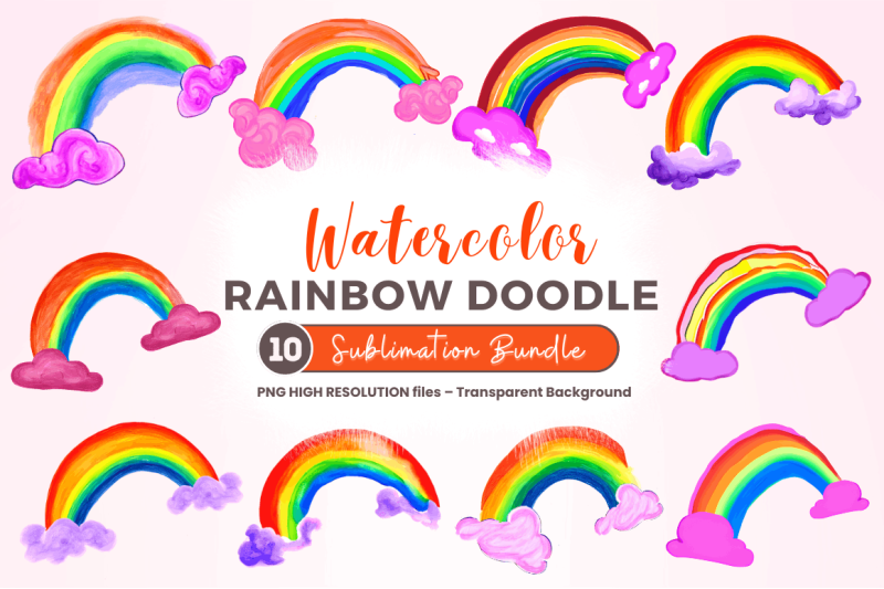 watercolor-rainbow-doodle-clipart-bundle