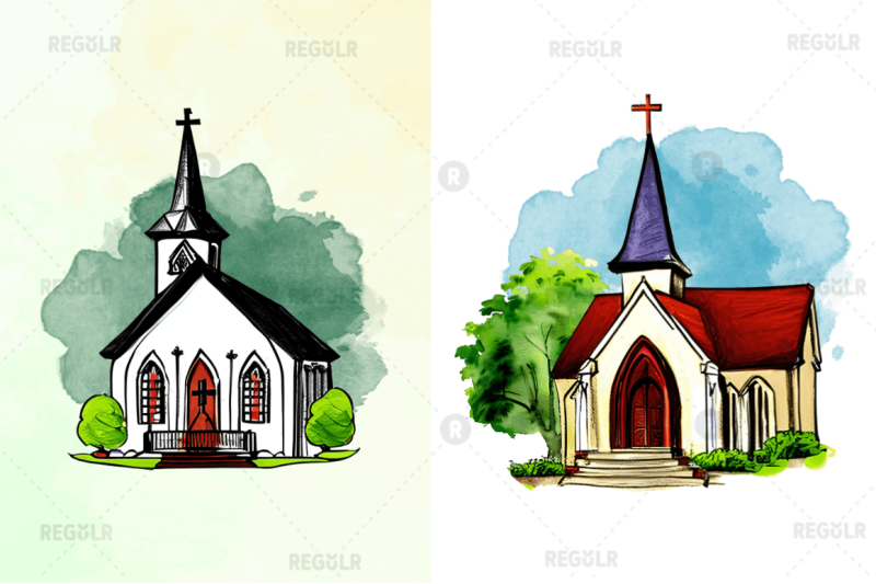 watercolor-church-sublimation-clipart-bundle