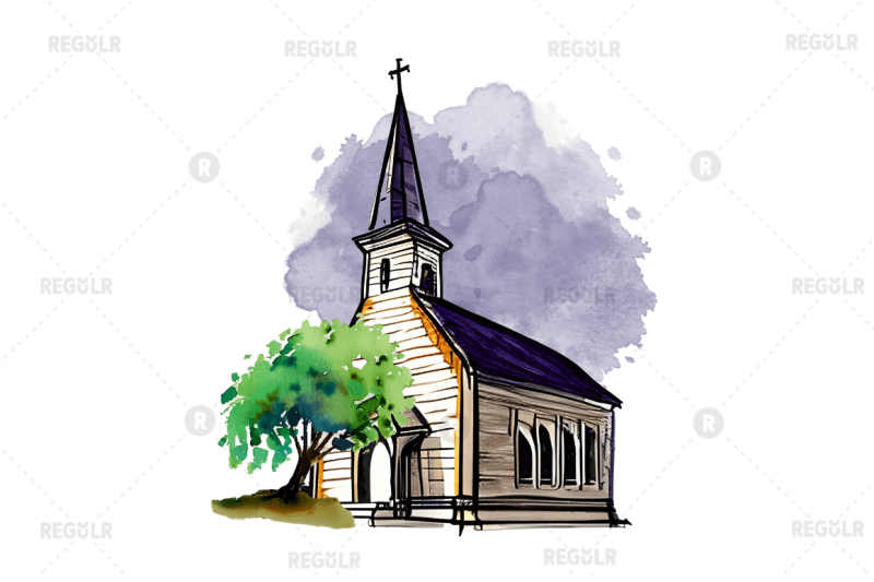 watercolor-church-sublimation-clipart-bundle