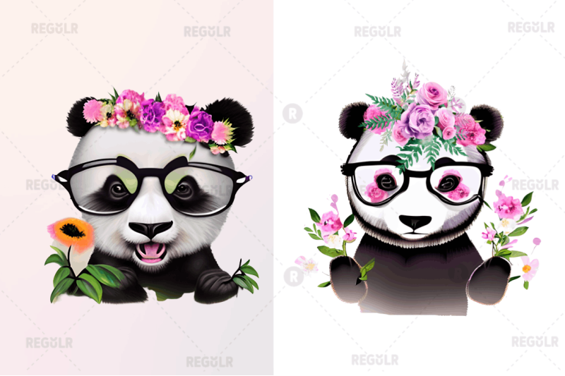 watercolor-baby-panda-and-flower-clipart-bundle