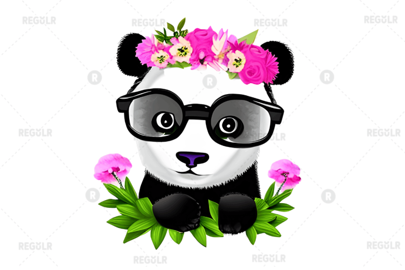 watercolor-baby-panda-and-flower-clipart-bundle