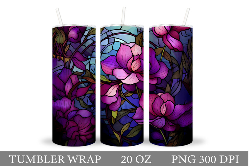 stained-glass-flowers-tumbler-flowers-tumbler-wrap-design