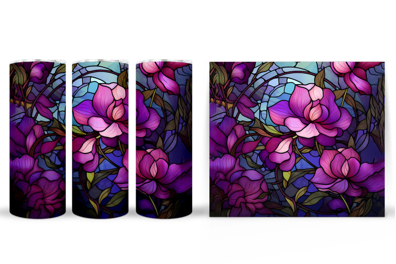 stained-glass-flowers-tumbler-flowers-tumbler-wrap-design