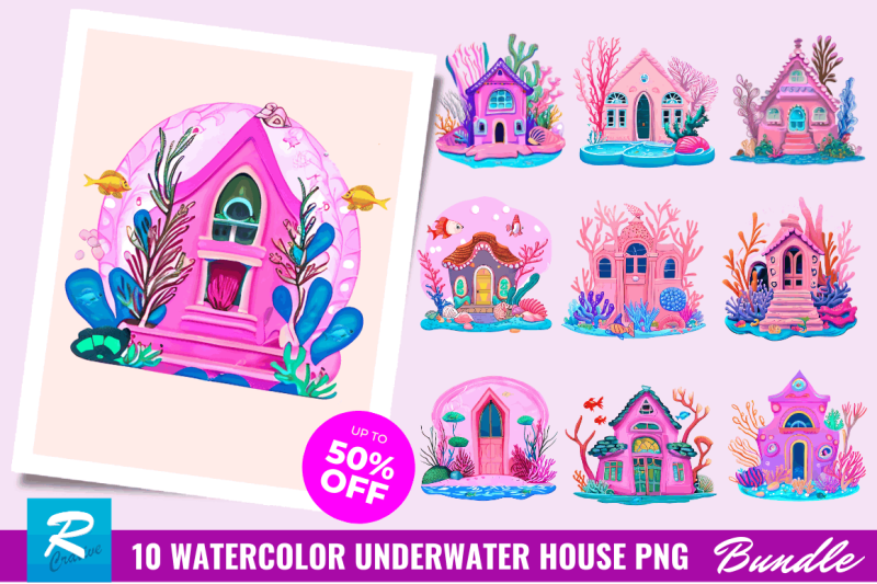 watercolor-underwater-house-clipart-bundle