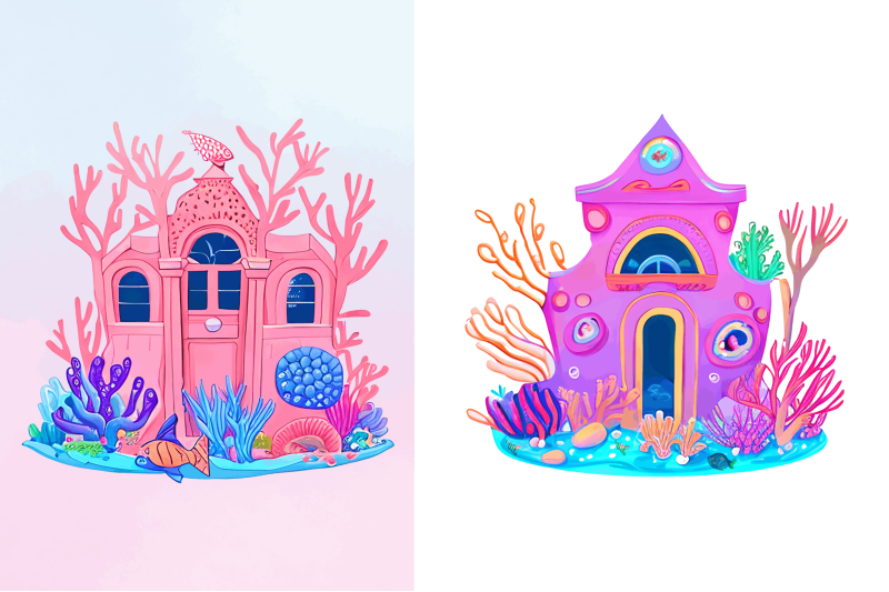 watercolor-underwater-house-clipart-bundle