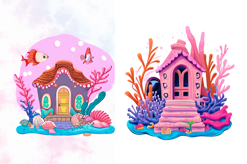 watercolor-underwater-house-clipart-bundle