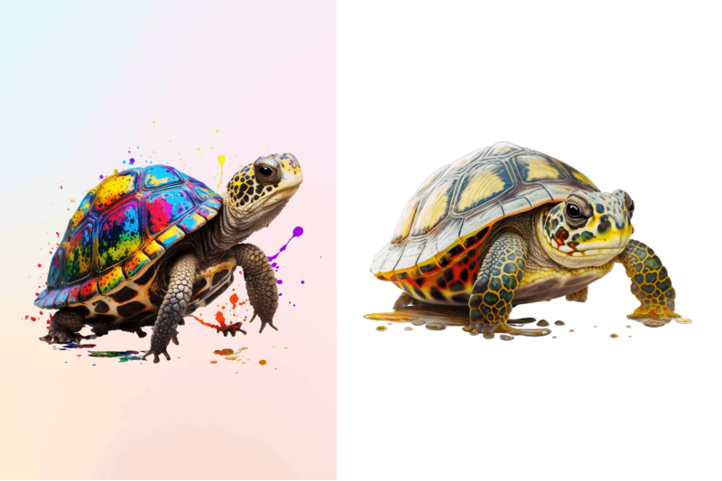 watercolor-cute-turtle-sublimation-clipart-bundle