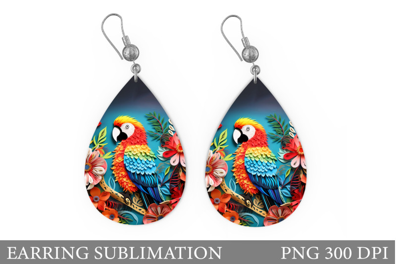 paper-parrot-teardrop-earring-parrot-earring-design