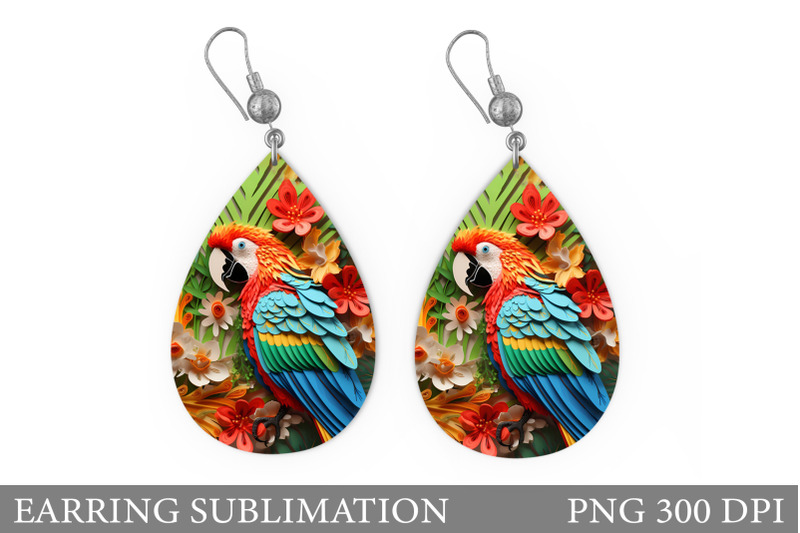 parrot-flowers-teardrop-earring-paper-parrot-earring-design