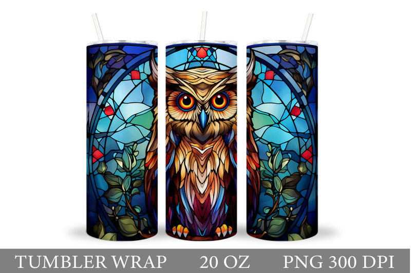 owl-tumbler-sublimation-stained-glass-owl-tumbler-design