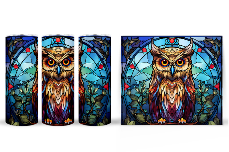 owl-tumbler-sublimation-stained-glass-owl-tumbler-design