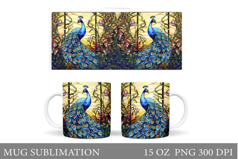 peacock-mug-design-stained-glass-peacock-mug-sublimation