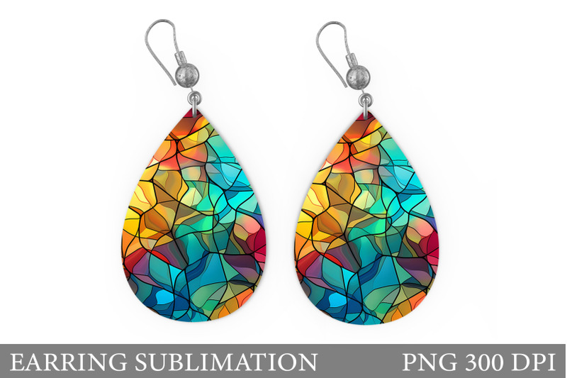 stained-glass-teardrop-earring-abstract-earring-design