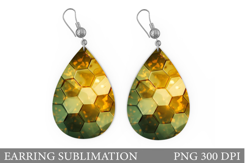 stained-glass-honeycombs-teardrop-earring-design