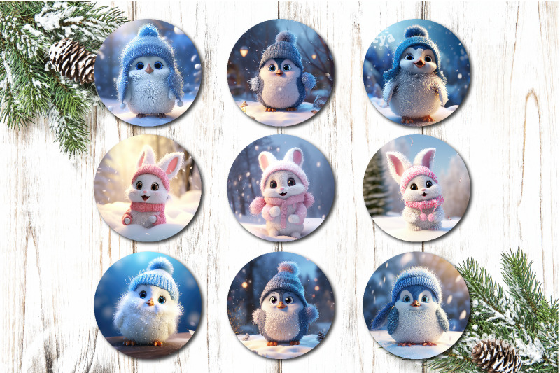 round-christmas-ornament-sublimation-bundle-baby-animas-png