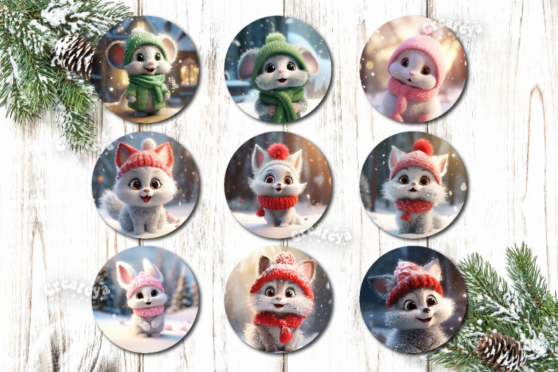 round-christmas-ornament-sublimation-bundle-baby-animas-png