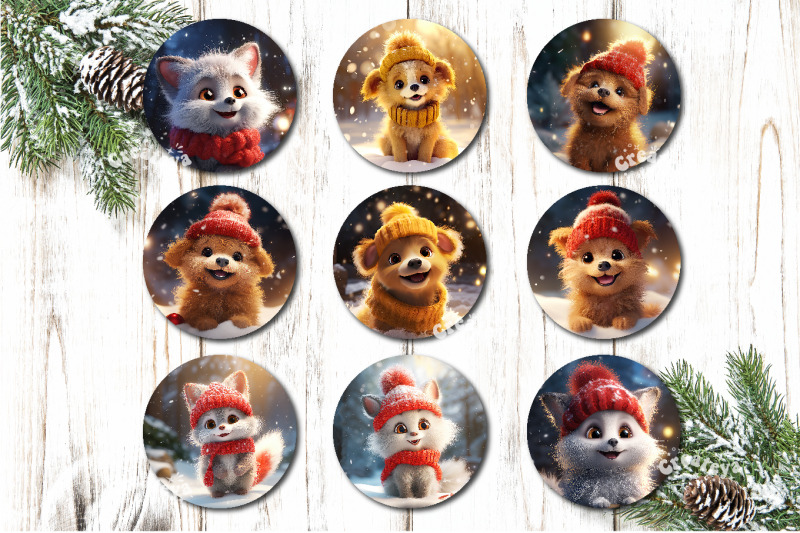 round-christmas-ornament-sublimation-bundle-baby-animas-png