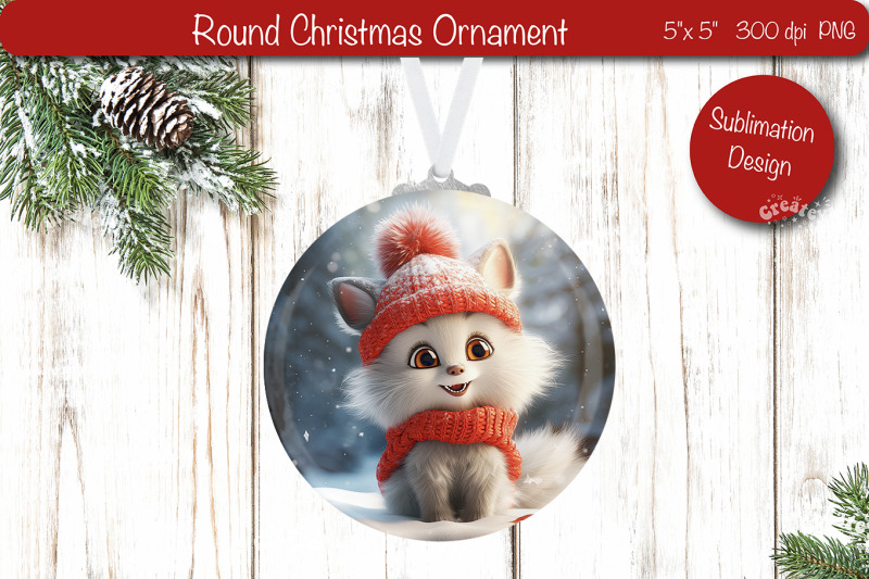 christmas-ornament-round-sublimation-christmas-baby-animal-png-cat