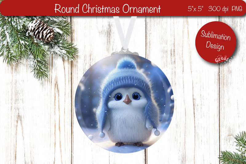 christmas-ornament-round-sublimation-christmas-penguin-png