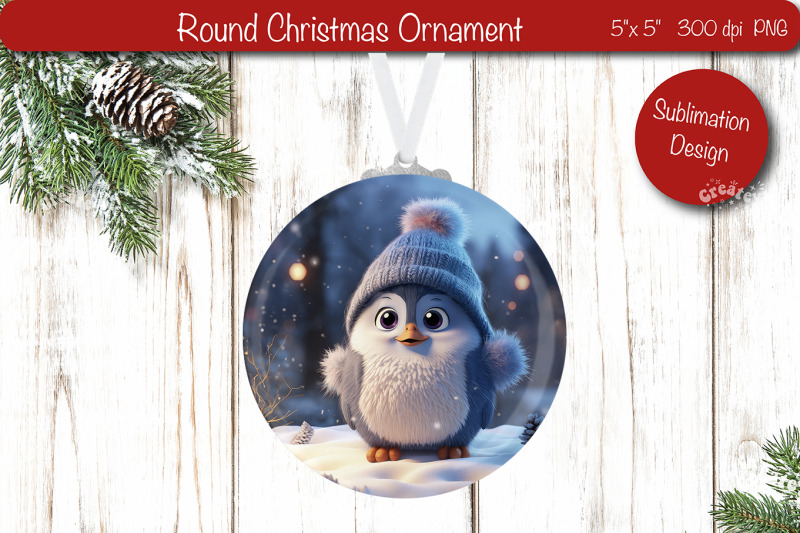 christmas-ornament-round-sublimation-christmas-penguin-png