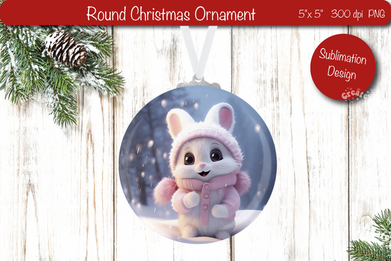 christmas-ornament-round-sublimation-christmas-bunny-png