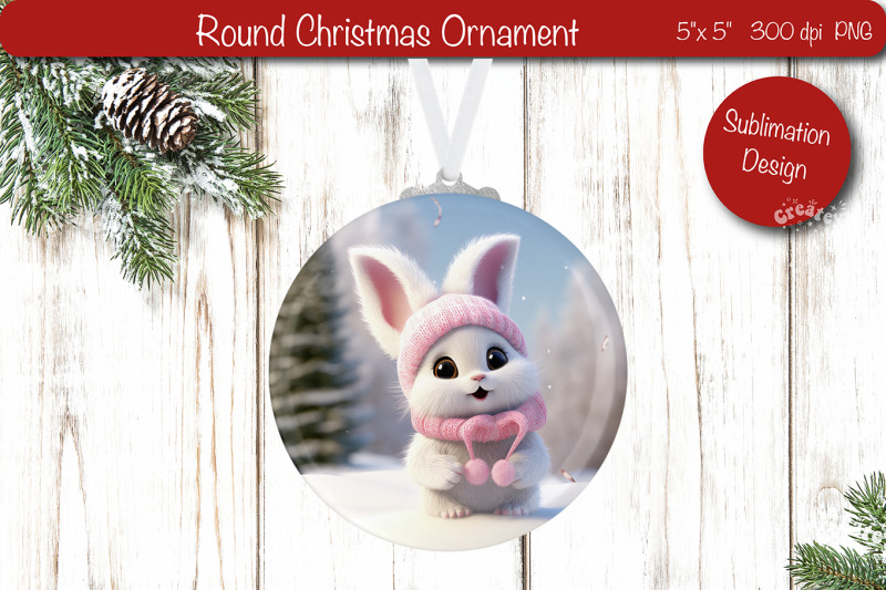 christmas-ornament-round-sublimation-christmas-bunny-png