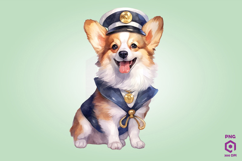 sailor-pembroke-welsh-corgi-dog-clipart