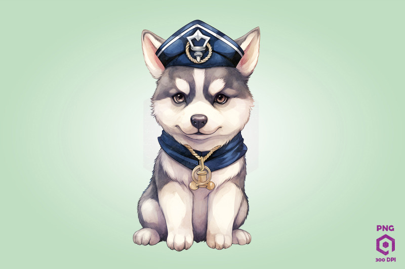 sailor-siberian-husky-dog-clipart