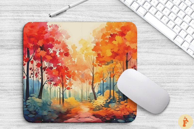 watercolor-autumn-forest-mouse-pad