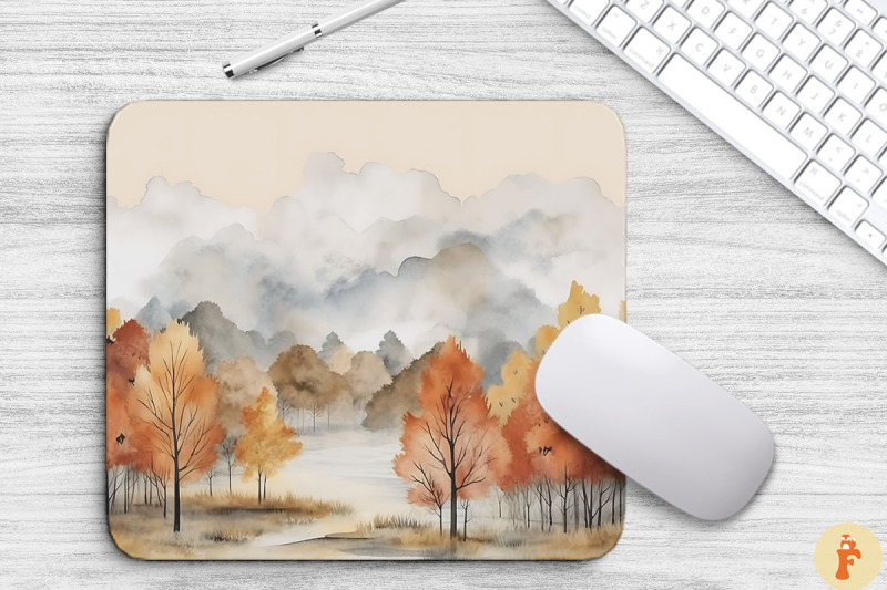 watercolor-autumn-scene-mouse-pad-design