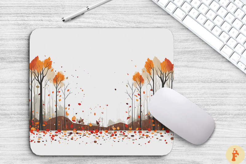 autumn-forest-border-mouse-pad-design