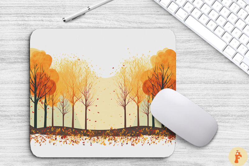 autumn-forest-border-mouse-pad-design