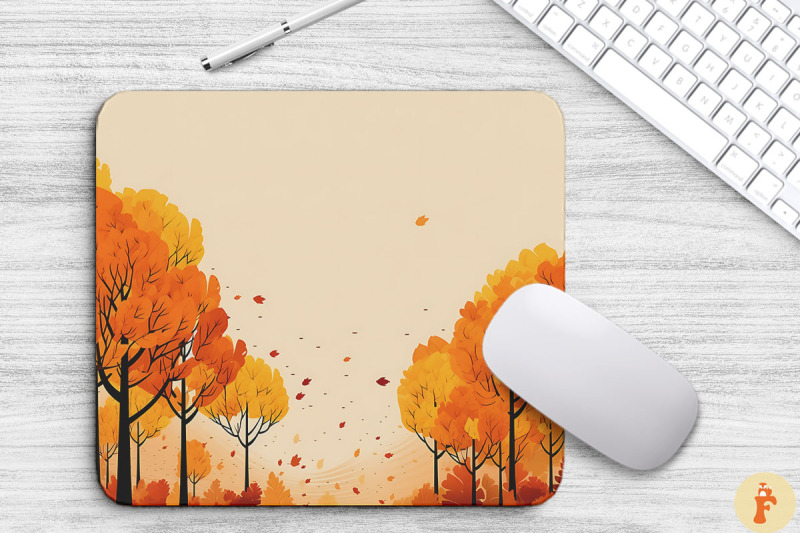 autumn-forest-border-mouse-pad-design