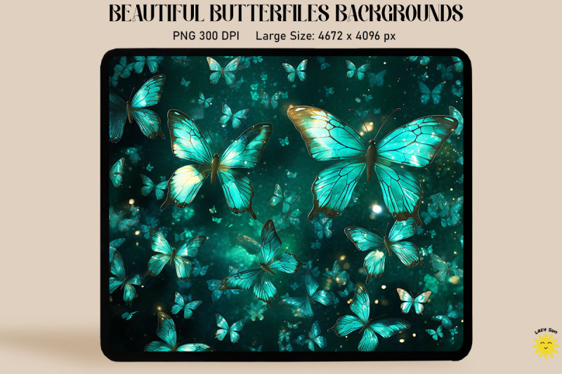 sparkly-turquoise-butterflies-background