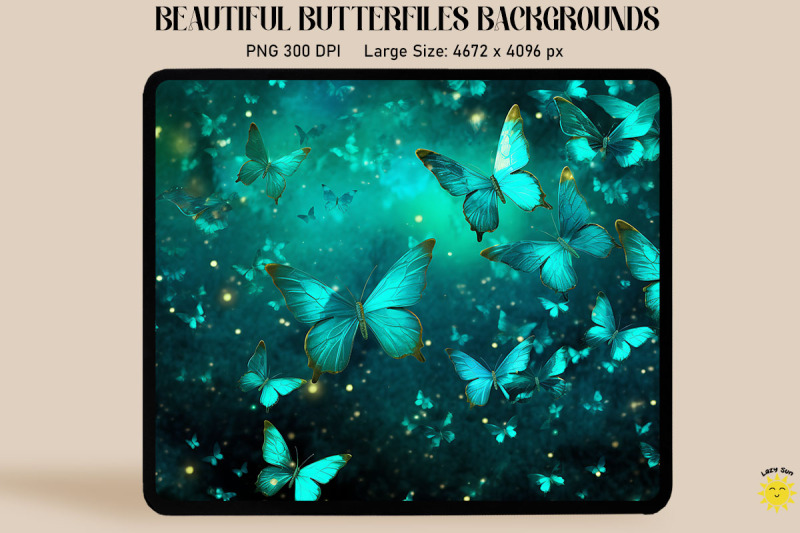 sparkly-turquoise-butterflies-background