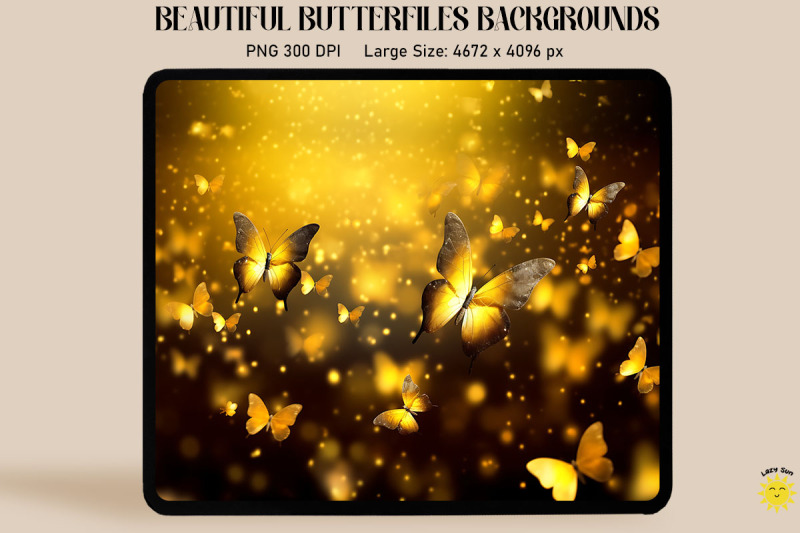 sparkly-yellow-butterflies-background