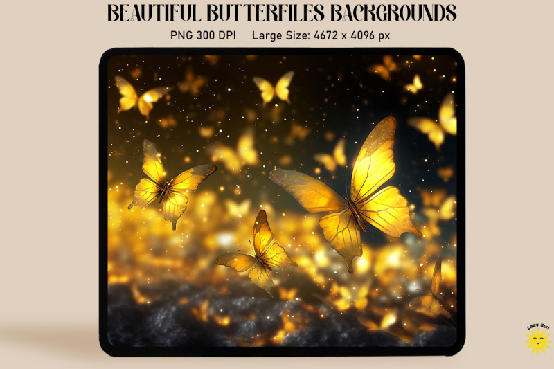 sparkly-yellow-butterflies-background