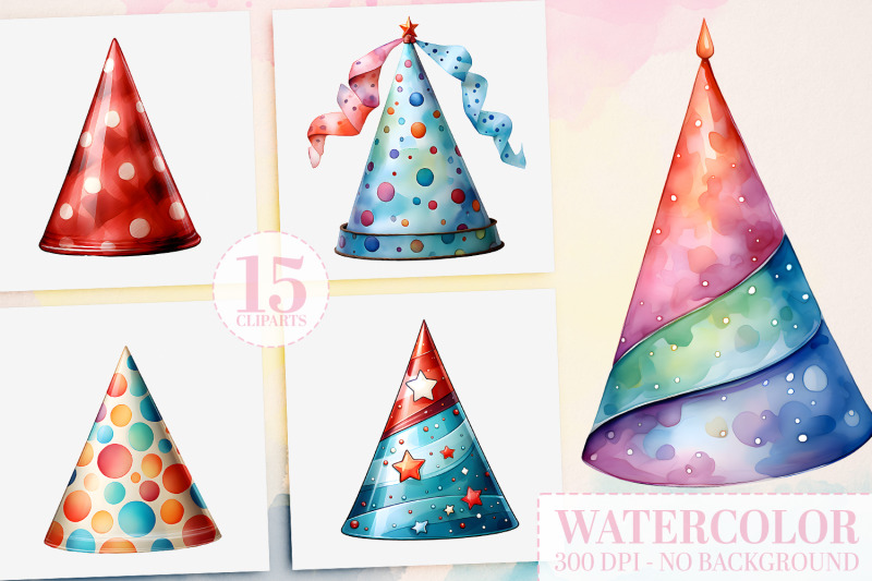 15-watercolor-party-hats-clipart-png-birthday