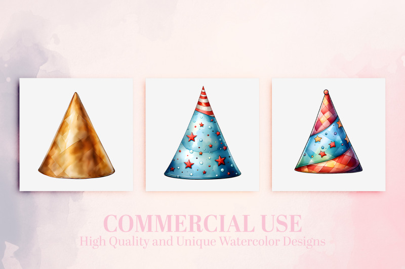 15-watercolor-party-hats-clipart-png-birthday