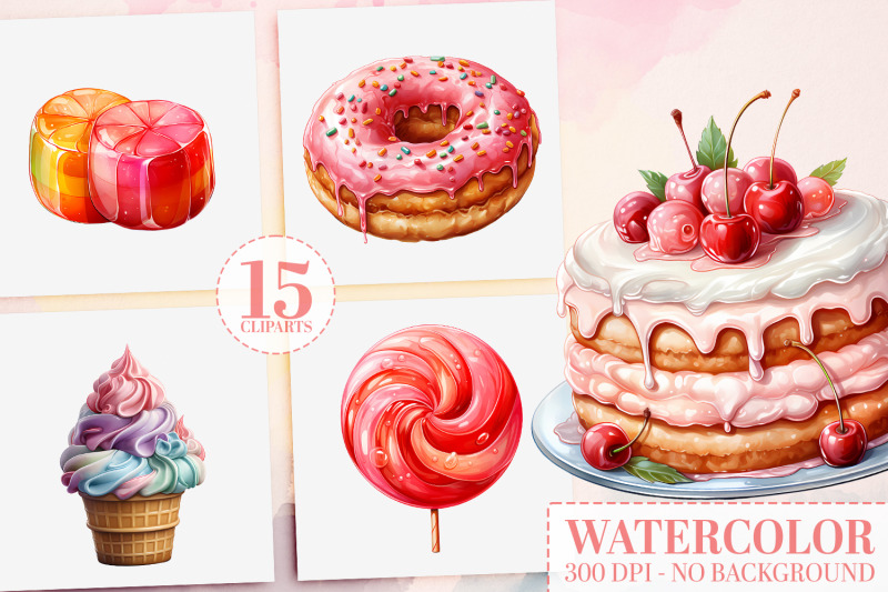 15-sweet-delights-watercolor-dessert-clipart-pngs