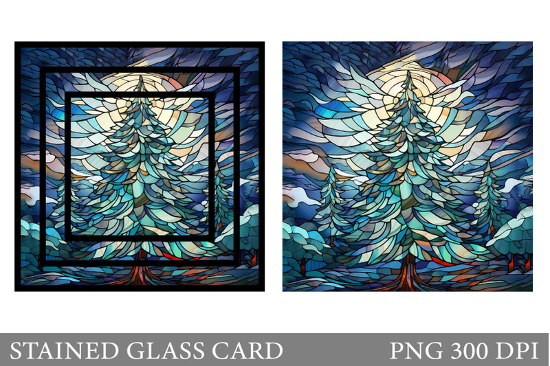 stained-glass-christmas-tree-card-stained-glass-card-design