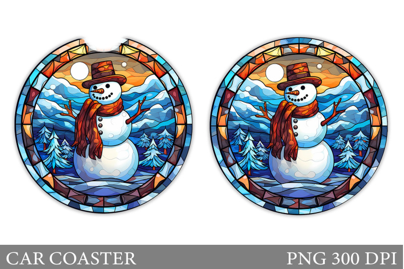 snowman-car-coaster-design-snowman-car-coaster-sublimation