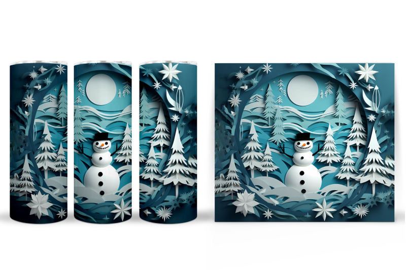 paper-snowman-tumbler-wrap-winter-tumbler-wrap-design
