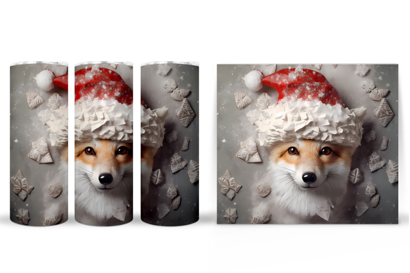christmas-fox-tumbler-wrap-fox-tumbler-wrap-sublimation