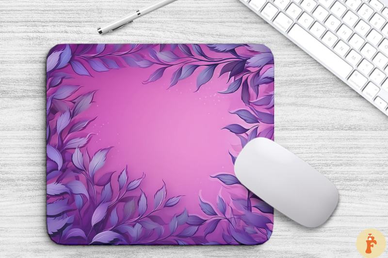 watercolor-purple-leaf-mouse-pad-design