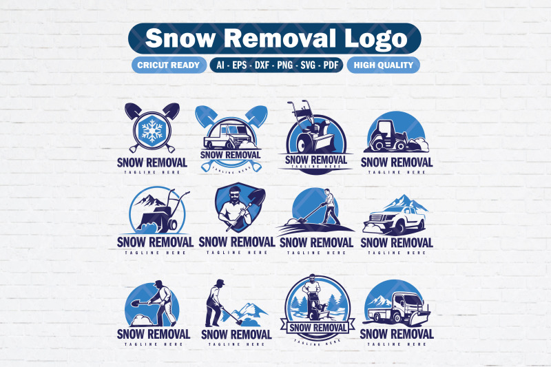 set-of-snow-removal-logo-design