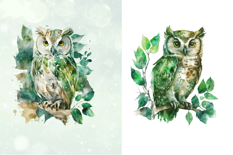 watercolor-owl-sublimation-clipart-bundle