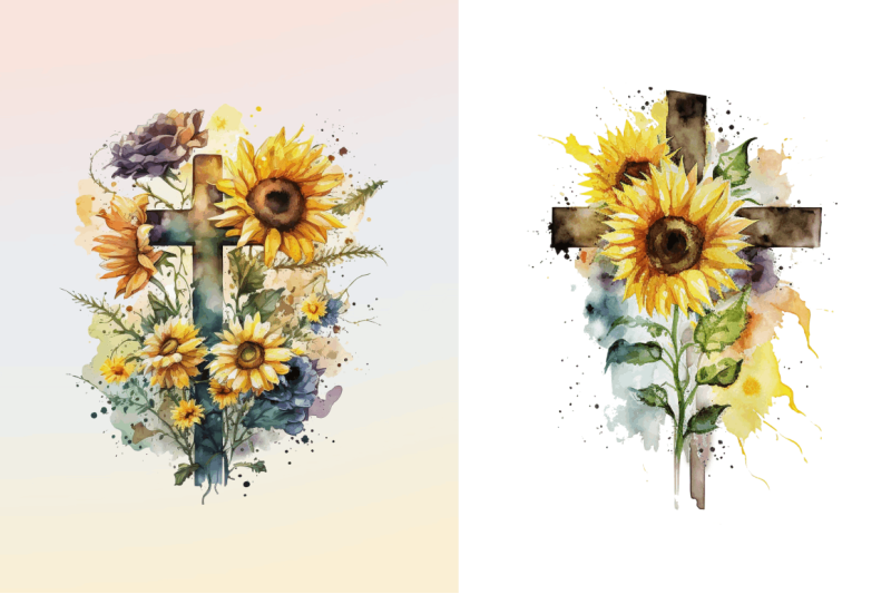 watercolor-cross-amp-sunflowers-clipart-bundle