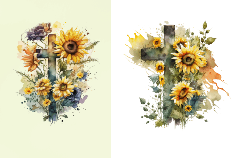 watercolor-cross-amp-sunflowers-clipart-bundle